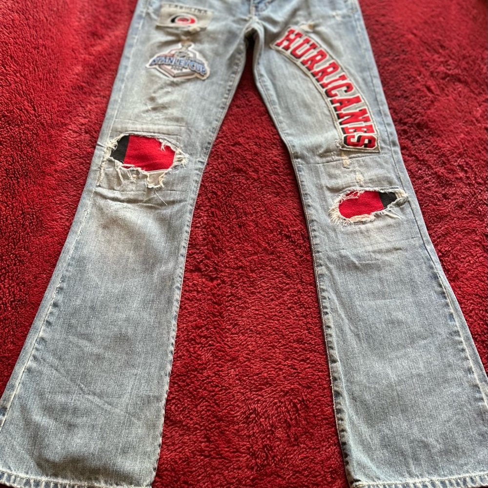 ❤️CUSTOMIZED Carolina Hurricanes Jeans 4 Long
